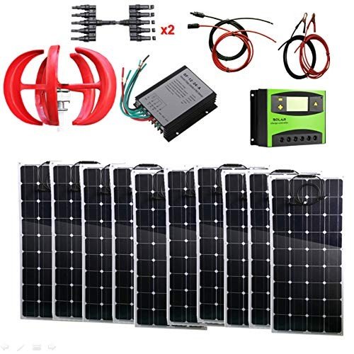 AUECOOR 1.4Kw Home Wind and Solar Power System