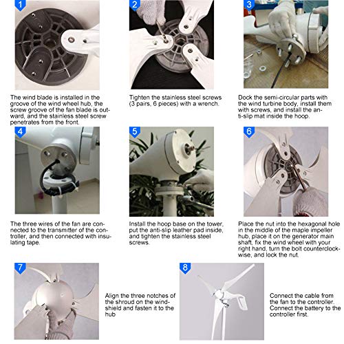 400W Horizontal Wind Turbine Kit for Household, 12V/24V