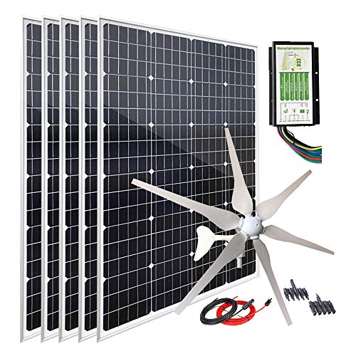 12V 1000W Wind Turbine Solar Panel Kit: Home, RV, Off-Grid System