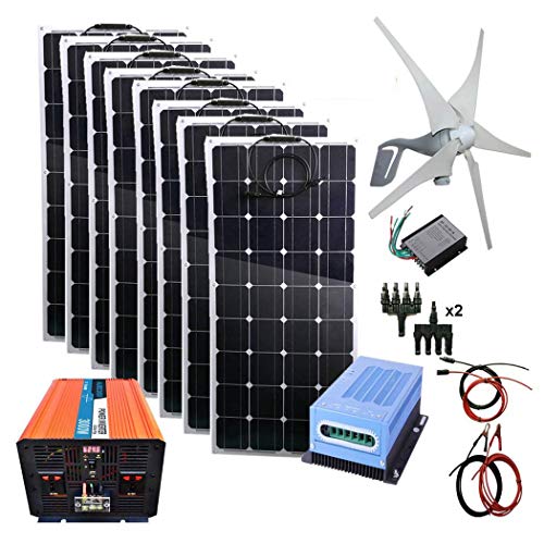AUECOOR 1200W Wind Turbine and Solar Panel Kit
