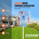 3000W Vertical Axis Wind Turbine Generator Kit