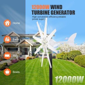 12KW Wind Turbine Generator Kit with 8 Blades
