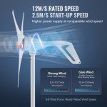 500W 24V Wind Turbine Generator Kit with MPPT