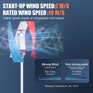 3000W Vertical Axis Wind Turbine with Controller