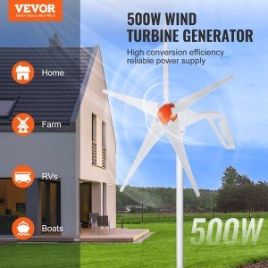 500W 12V Home Wind Turbine Generator Kit
