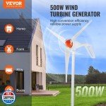 VEVOR 500W 3-Blade Wind Turbine Generator
