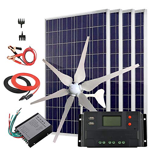 12V 800W Wind-Solar Generator Kit: Turbine, Panels, Controller