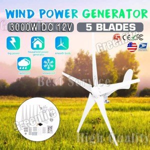 3000W Home Wind Turbine Generator with 5 Blades