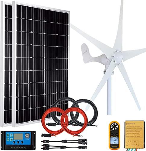Pikasola 400W Wind Turbine + 2 100W Solar Panel Kit