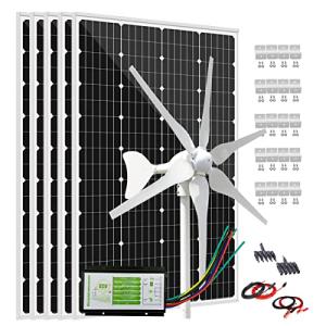 1000W Off-Grid Wind and Solar Power Kit