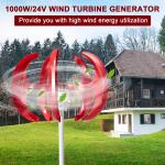 1000W 5-Blade Wind Turbine Generator for Home