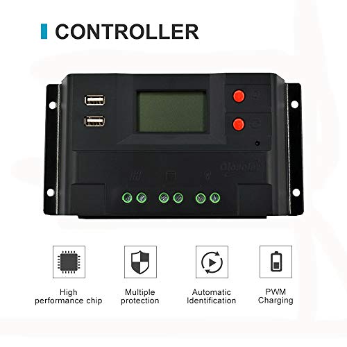 700W Solar Panel Wind Turbine Kit: Generator + 5x 120W Panel + Controller + Regulator + Cables + Brackets
