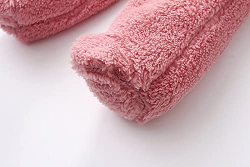 Pink Infant Bear Furry Onesie with Windproof Hood