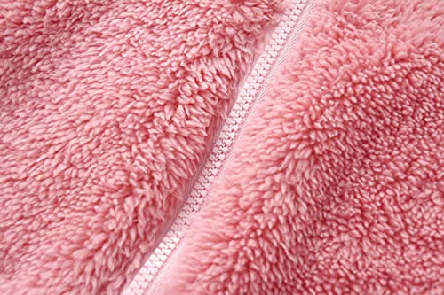 Pink Infant Bear Furry Onesie with Windproof Hood