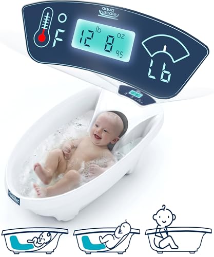 AquaScale Baby Bath Tub with Thermometer & Scale