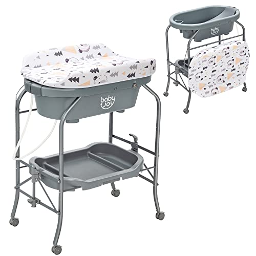 Foldable Baby Bathtub and Changing Table Combo
