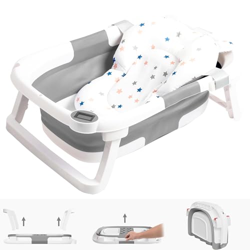 Napei Portable Collapsible Baby Bathtub with Cushion