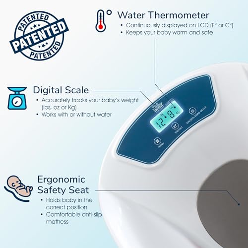 AquaScale Baby Bath Tub with Thermometer & Scale