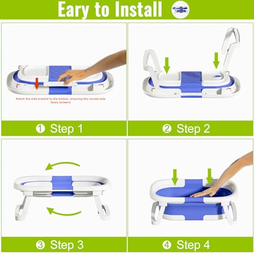 Collapsible Baby Bathtub with Thermometer and Cushion