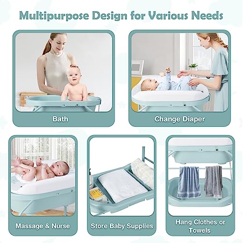 HONEY JOY Portable Baby Changing Table and Bathtub