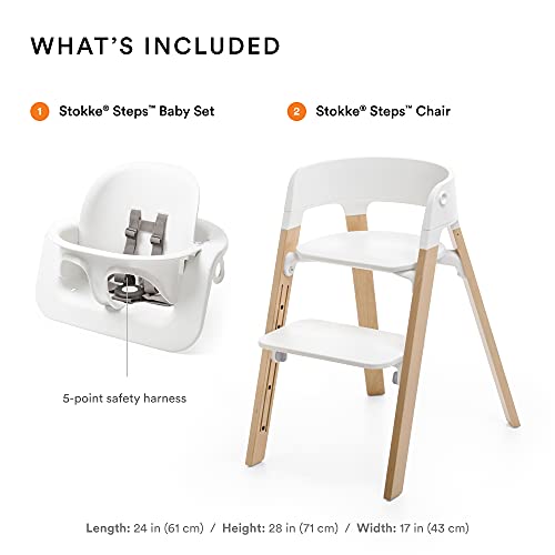 Stokke Steps 5-in-1 High Chair - Natural/White