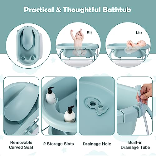 HONEY JOY Portable Baby Changing Table and Bathtub