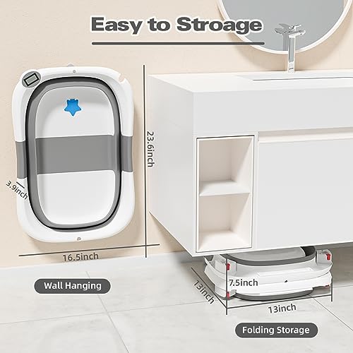 Napei Portable Collapsible Baby Bathtub with Cushion