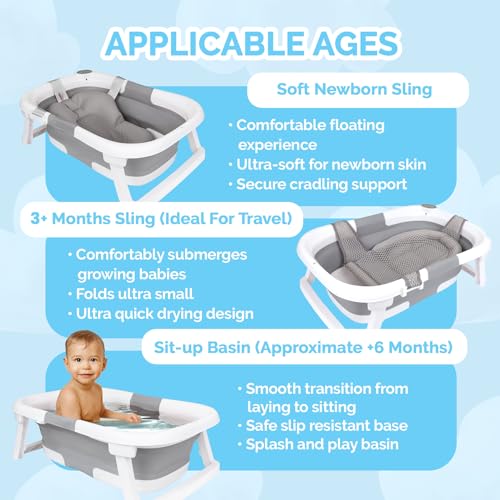BEBELEH™ Collapsible Baby Bathtub with Thermometer