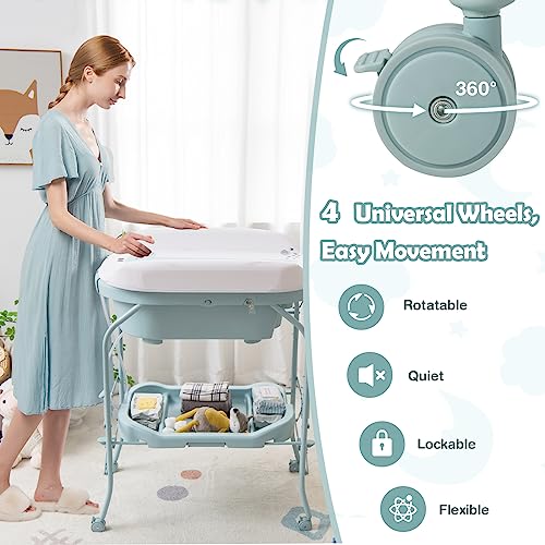 HONEY JOY Portable Baby Changing Table and Bathtub