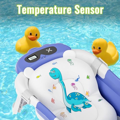 Collapsible Baby Bathtub with Thermometer and Cushion