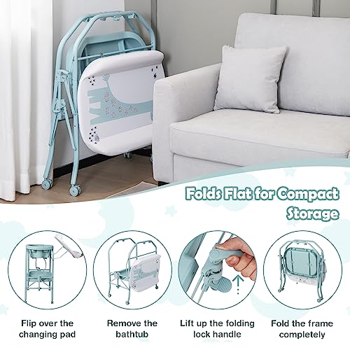HONEY JOY Portable Baby Changing Table and Bathtub
