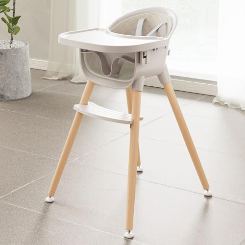 Fodoss 3-in-1 Convertible Wooden High Chair