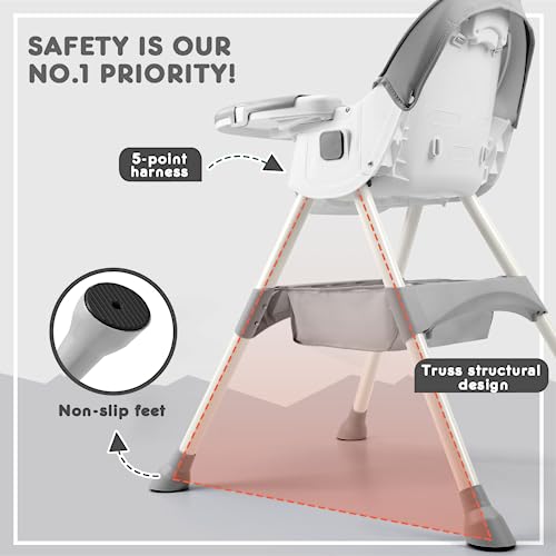 HARPPA 4-in-1 Convertible Baby High Chair - Gray