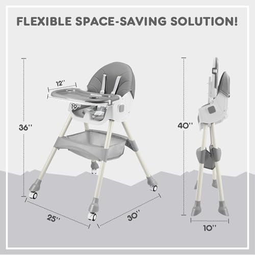 HARPPA 4-in-1 Convertible Baby High Chair - Gray