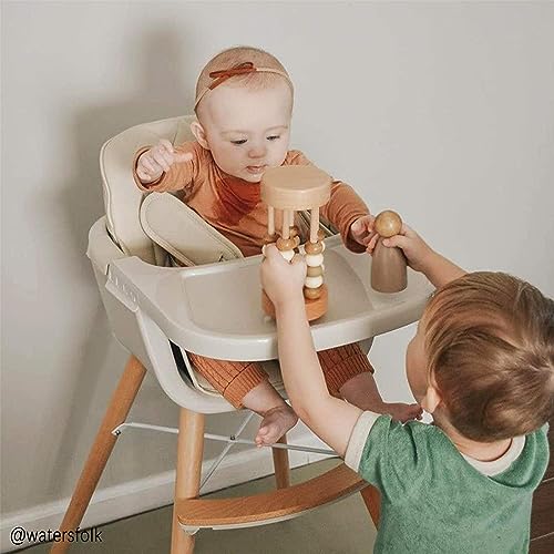 Beige 3-in-1 Convertible Wooden High Chair