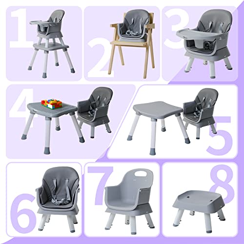ZEBRATER 8-in-1 Convertible Baby Highchair Set