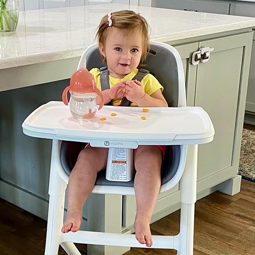 4moms Connect High Chair with Magnetic Tray, White/Grey