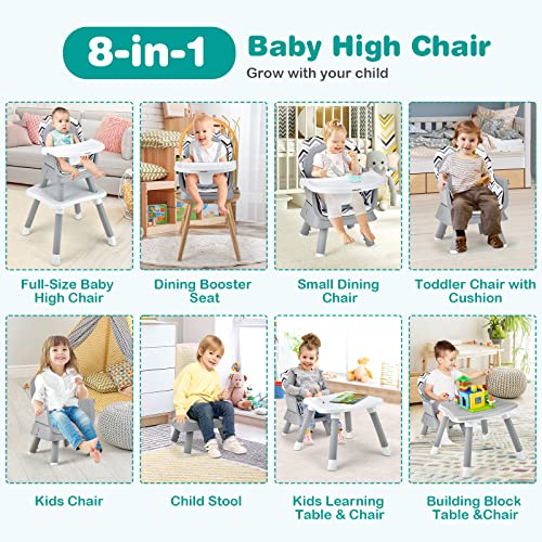 8-in-1 Convertible Baby High Chair & Booster Seat