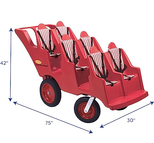 Angeles 6-Passenger Red Bye-Bye Buggy Stroller