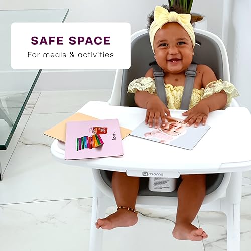 4moms Connect High Chair with Magnetic Tray, White/Grey