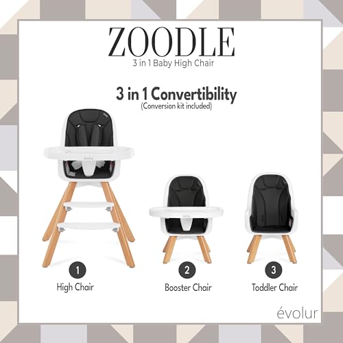 Evolur Zoodle 2-in-1 Portable Baby High Chair