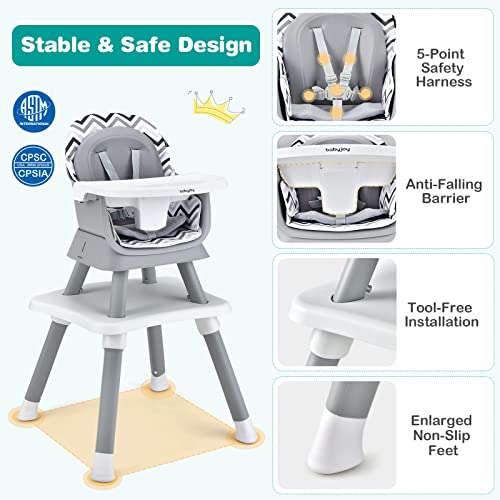 8-in-1 Convertible Baby High Chair & Booster Seat