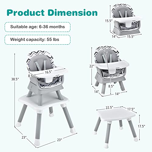 8-in-1 Convertible Baby High Chair & Booster Seat