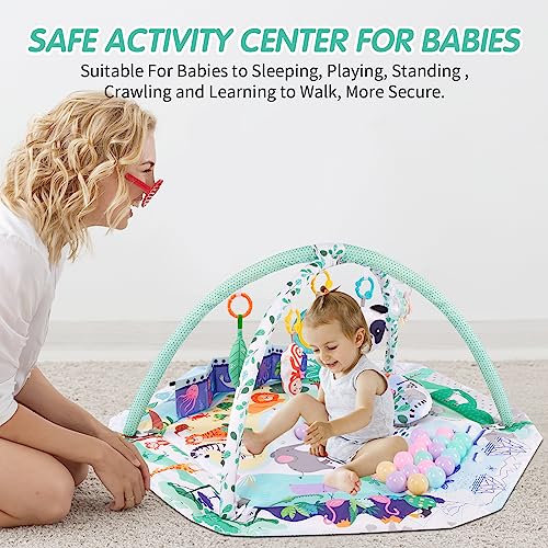 5-in-1 Baby Play Gym Mat with Detachable Toys