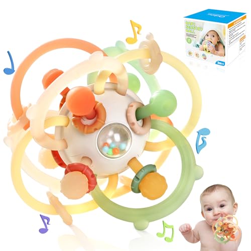Orzbow Baby Sensory Teething Rattle Balls Chew Toys