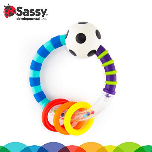Sassy Ring Rattle: High Contrast Developmental Baby Toy