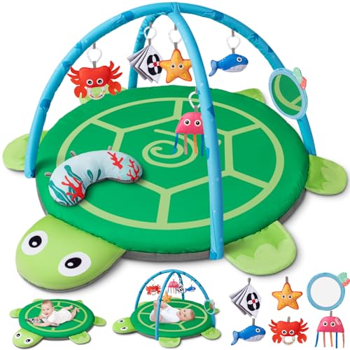 6-in-1 Foldable Baby Gym Play Mat for Tummy Time