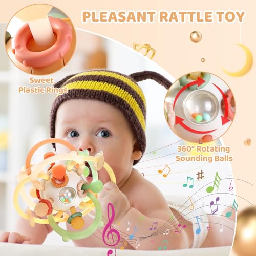 Orzbow Baby Sensory Teething Rattle Balls Chew Toys
