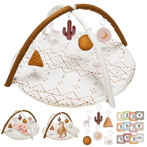 Macrame Baby Play Gym Mat with Detachable Toys