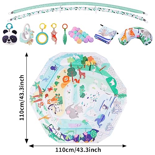 5-in-1 Baby Play Gym Mat with Detachable Toys